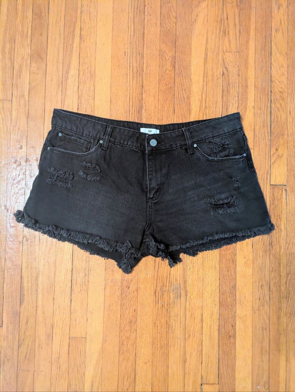 BP. Nordstrom Distressed Black Denim Cutoff Frayed hem shorts size 31